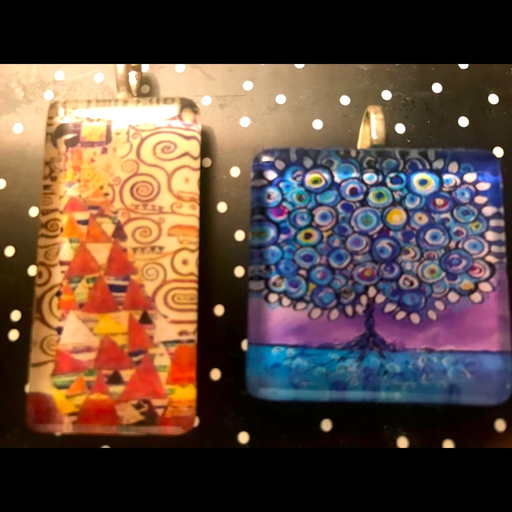 Three Gustav Klimt handmade pendants